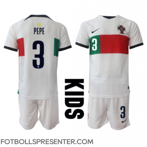 Portugal Pepe #3 Bortatröja Barn VM 2022 Kortärmad (+ korta byxor)